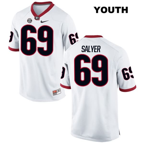 Georgia Bulldogs Youth Jamaree Salyer #69 NCAA Authentic White Nike Stitched College Football Jersey FSK2256OX